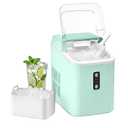 Nugget Ice Maker Countertop, Portable Ice Makers Machine with Removable Basket and Scoop, Self-Cleaning, Quiet, 6-Min Ready, 24lbs in 24Hrs, Visible, for Home, Party, RV, Camping, Green