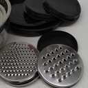 Mixing Bowls with Lids Set, 6 PCS Stainless Steel Mixing Bowls with 3 Grater Attachments, Kitchen Food Storage Organizers Nesting Mixing Bowl, Large Size 4.5, 3.5, 2.1, 1.5, 1.1, 0.7QT-Black