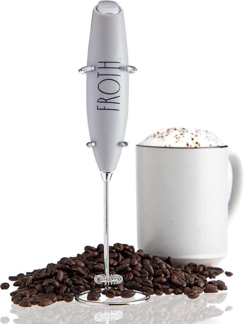 Rae Dunn Milk Frother- Handheld Electric Drink Mixer, Handheld Electric Milk Frother, Coffee Frother, Hand Blender, Frappe Maker, Handheld Latte Maker Milk Foamer