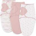 Susurration Swaddle Sleep Sacks 3 Pack 100% Muslin Cotton Swaddle Blanket Small Baby Wrap for 3-6 Months Newborn Girls,Boys,Infants Essentials,Adjustable Wearable Sleeping Sack (Pink, 3-6 Months)