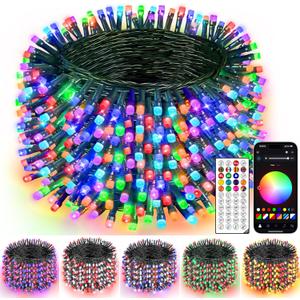 Smart Color Changing Christmas Lights, 132FT 400 LED RGB Christmas String Lights with App & Remote Control, Waterproof Christmas Tree Lights for Outdoor Indoor Party Decor