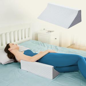 Wedge Pillow for Sleeping, Side Sleeper Body Back Positioners for Back Pain, Preventing Bedsores, After Surgery, Pregnancy Support, Ankle Support, Bed Wedge Pillow for Side Sleepers (20 Inch Length, White & Gray)