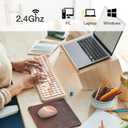 MOFII Wireless Keyboard Mouse Combo, Colorful Compact Full Size Wireless Keyboard and Mouse Set 2.4G Ultra-Thin Sleek Design for Windows, Computer, Desktop, PC, Notebook- Milk Tea Colorful