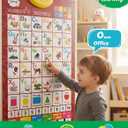 Bilingual English & Spanish Interactive Alphabet Wall Chart (2026 Model) Talking ABC Letters, Numbers 123 & Music Learning Poster Educational Toy for Toddlers & Kids Ages 3+