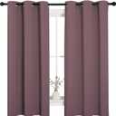 NICETOWN Dry Rose Blackout Curtains for Bedroom (1 Pair, 42 x 63 inches), Farmhouse Thermal Insulated Room Darkening Drapes for Windows