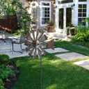 Wind Spinners OutdoorMetal Vintage Style Single Sided Silver Windmill Kinetic Wind Spinner for Outdoor Garden Patio Yard Decor,Diameter 13 Inches
