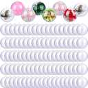 ANVAVO 100 Pieces 2.4 inch Christmas Clear Plastic Fillable Ball Ornaments DIY Craft Transparent Baubles Shatterproof Christmas Tree Hanging Ornaments for New Years Birthday Wedding Home Decor