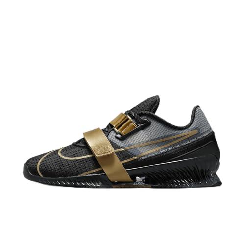 Nike Romaleos 4 Weightlifting Shoes (CD3463-001, Black/Metallic Gold/White/Metallic Gold) Size 11