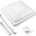 RV Vent Cover 14" Roof Vent Lid for Universal RV, Trailer, Camper, Motorhome Roof Replacement Ceiling Vent Covers, Plastic Square Skylight Cover Liftable, 1 Pack White