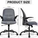 Primy Office Chair Ergonomic Desk Chair with Adjustable Lumbar Support and Height, Swivel Breathable Desk Mesh Computer Chair with Flip up Armrests for Conference RoomDark Gray