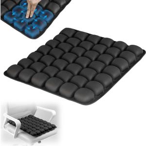 Sondour Travel Seat Cushion, Airplane Cushion Long Flight, Airplane Gadgets Inflatable Seat Cushions, Portable Airline Cushion With Air Pump, Wheelchair Cushions,Pressure Relief Seat Cushion-1 Black