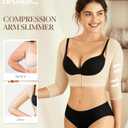 BRABIC Upper Arm Shaper Post Surgical Slimmer Compression Sleeves Posture Corrector Tops Shapewear for Women (Beige) S