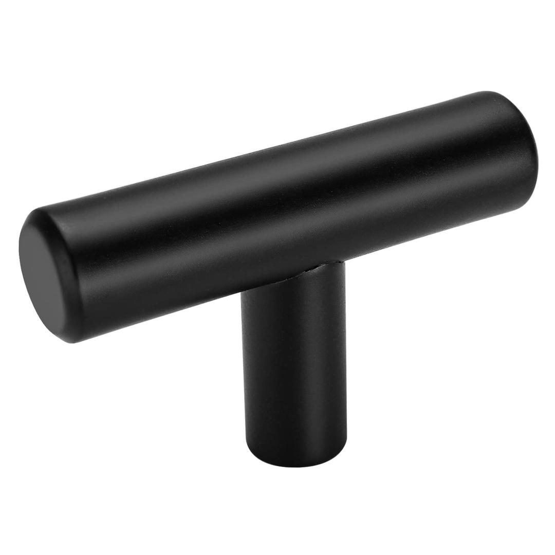 Goldenwarm 5 Pack Black Cabinet Knobs T Bar Knobs and Pulls Drawer Handles for Cupboard Hardware Bedroom Furniture, Single Hole Black Hardware