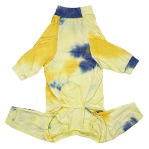 D.E.E Dog Pajamas Large Cotton Dog Clothes Warm and Comfortable Lightweight Jumpsuits Prevent Licking Wound (Yellow, M)