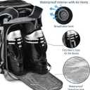 55L-70L Expandable Ski Boot Bag Waterproof, Durable with Helmet Compartment Ideal for Ski & Snowboard Gear Men & Women, 12.5 x 13.3 x 20.8 inches