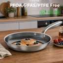 COOKER KING 10 Inch Frying Pan Nonstick,Stainless Steel Tri-Ply Skillet