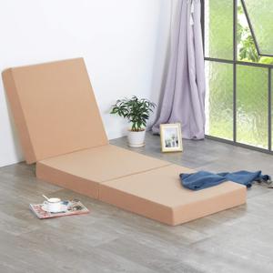 Olee Sleep 4 inch Tri-Folding Memory Foam, Narrow Twin Trifold Topper, Beige