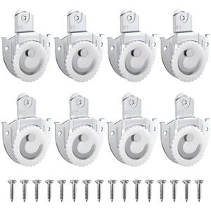 LITGURU 8 Piece Sliding Wardrobe Door Hardware Set, Sliding Closet Door Roller Kit to Allow Wardrobe Cabinet Doors to Slide Smoothly and Quietly with Screws (#1, 2)