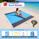 Beach Tent Sun Shelter, UPF50+ Beach Canopy with Beach Mat, 6.5x6.5FT Beach Shade Easy to Set Up, Sun Canopy with Carry Bag, Windproof Rope, for Camping Trips, Fishing, Backyard Fun Picnics, Sky Blue