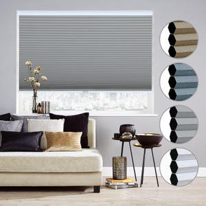 Homebox Cordless 100% Blackout Cellular Shades for Home,Shades for Indoor Windows, Honeycomb Blinds 24" W x 72" H Grey