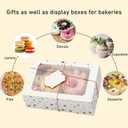 24 Sets Christmas Cookie Boxes with Window Treat and Pastry 9x6x3 Inches Gold Bakery Boxes Container for Gift Giving Christmas Chocolate Covered Strawberries,Donut,Mini Cake Packaging Boxes