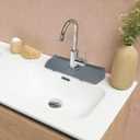 Silicone Sink Splash Guard Set - Faucet Handle Drip Catcher Tray, Dish Soap Sponge Draining Holder, Mat - Stylish Kitchen Sink Accessories for a Dry and Organized Counter - Grey