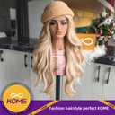 KOME Balayage Blonde 13×6 Curly Synthetic Lace Front Wig for Women 26IN