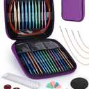 Interchangeable Knitting Needles Set,13 Pairs Circular Knitting Needles Aluminum (Size 3.0mm-10.0mm) with 4 Cables for DIY Crafts Socks Blankets Cushions, Ideal Crochet Gift