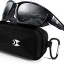 suoso Sports Polarized Sunglasses for Men: Womens UV400 Protection Sun Glasses Wrap Around Goggles for Fishing Driving TR90 (C02-black)