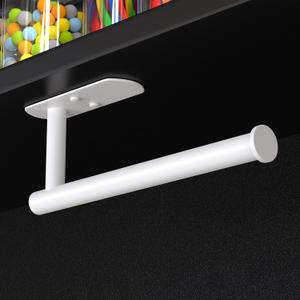 VAEHOLD Self Adhesive Paper Towel Holder Under Cabinet Mount, Wall Mounted Paper Towel Roll Holder for Kitchen, Bathroom, Wall - SUS304 Stainless Steel (White)