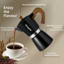 Mongdio Stovetop Espresso Maker Moka Pot, Cuban Coffee Maker Stove top coffee maker Moka Italian Espresso Greca Coffee Maker Brewer Percolator, 9 Espresso Cups, 15 oz - Black
