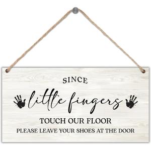 3Pack Please Take Off Your Shoes Sign, No Shoes Sign for House, Shoes Off Sign for Home, Hanging Wall Decor for Entryway Front Door - 12 x 6 In