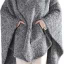 JOOJA Wearable Blanket Super Soft Feather Yarn Blanket Shawl with Pockets Fuzzy Throw Blanket TV Blanket for Adults Teens