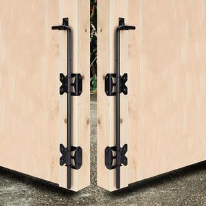 Upgrade 24" Heavy Duty Cane Bolt Gate Drop Rod-Steel Gate Ground Latch Designed for Wood Metal Vinyl Gates or Double Doors Fence-2 Pack