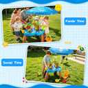 2026 Toddler Water Table with Umbrella & Fishing Game Set, Kids Outdoor Water Tables Toy with Auto Electric Pump Birthday Gift for 3-8 Years Old Kids Activity Sensory Playset for Boys Girls