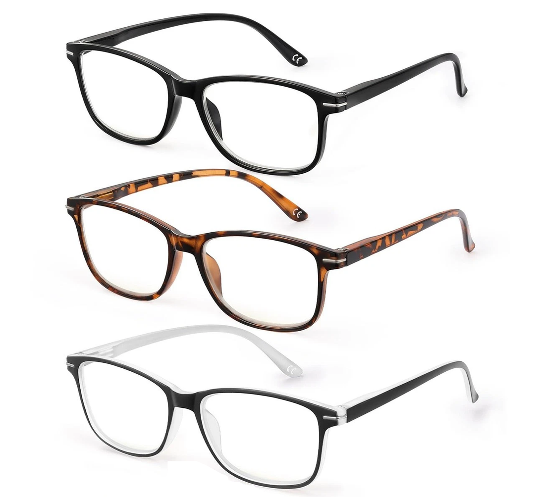 JOLISU 3 Pack Reading Glasses Men Women Spring Hinges Comfortable Glasses for Reading