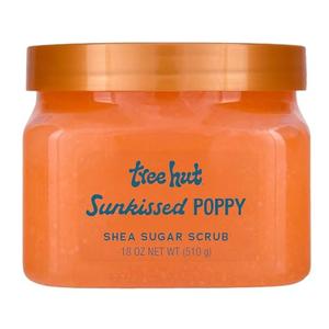 Tree Hut Sunkissed Poppy Shea Sugar Scrub, Exfoliating, Hydrating & Moisturizing Body Scrub with Shea Butter & Nourishing Essential Oils, Smooth & Soften Skin, 18 oz