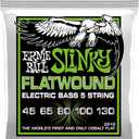 Ernie Ball 5-String Regular Slinky Flatwound Bass Guitar Strings, 45-130 Gauge (P02816)