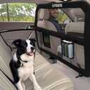 Dog Barrier for Car Back Seat & Cargo Area with Wider Coverage, Universal Fit for Cars, SUVs & Sedans, Dog Car Gate Divider with Chew-Proof Transparent Net and Sturdy Metal Frame for Backseat & Trunk (Mediumfamily car /small & medium SUV)