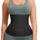 FeelinGirl Waist Trainer for Women Snatch Bandage Tummy Wrap Plus Size Workout Waist Trimmer for Gym Sport (Medium(23.5-47.5inch waist), A1-black)