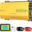 4000W Pure Sine Wave Inverter 12V DC to 120V AC Converter for Home, RV, Truck, Off-Grid Solar Power Inverter Built-in 3.1A USB, Type-C Port, AC Hardwire Output Port, Remote Control with LCD Screen
