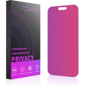 Compatible for iPhone 17 Pro Privacy Screen Protector 6.3 Inch, Pink Gradient Anti Spy Anti Blue Light HD Tempered Glass Easy Installation