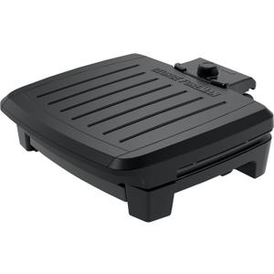 GEORGE FOREMAN Contact Submersible Grill, 5-Serving Grill - Adjustable Temperature Control, Black Plates, Wash the Entire Grill (Black/Grey)