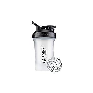 BlenderBottle Classic V2 Shaker Bottle Perfect for Protein Shakes and Pre Workout, 20-Ounce, Clear/Black