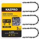 KAZPRO 20 Inch Chainsaw Chain 70 Drive Links, 3/8" Pitch, .050" Gauge, Low kickback, Lubrication System Chainsaw Blade fits Craftsman, Echo, Poulan, Remington, Homelite, etc, KP-D70 (3 Pack)