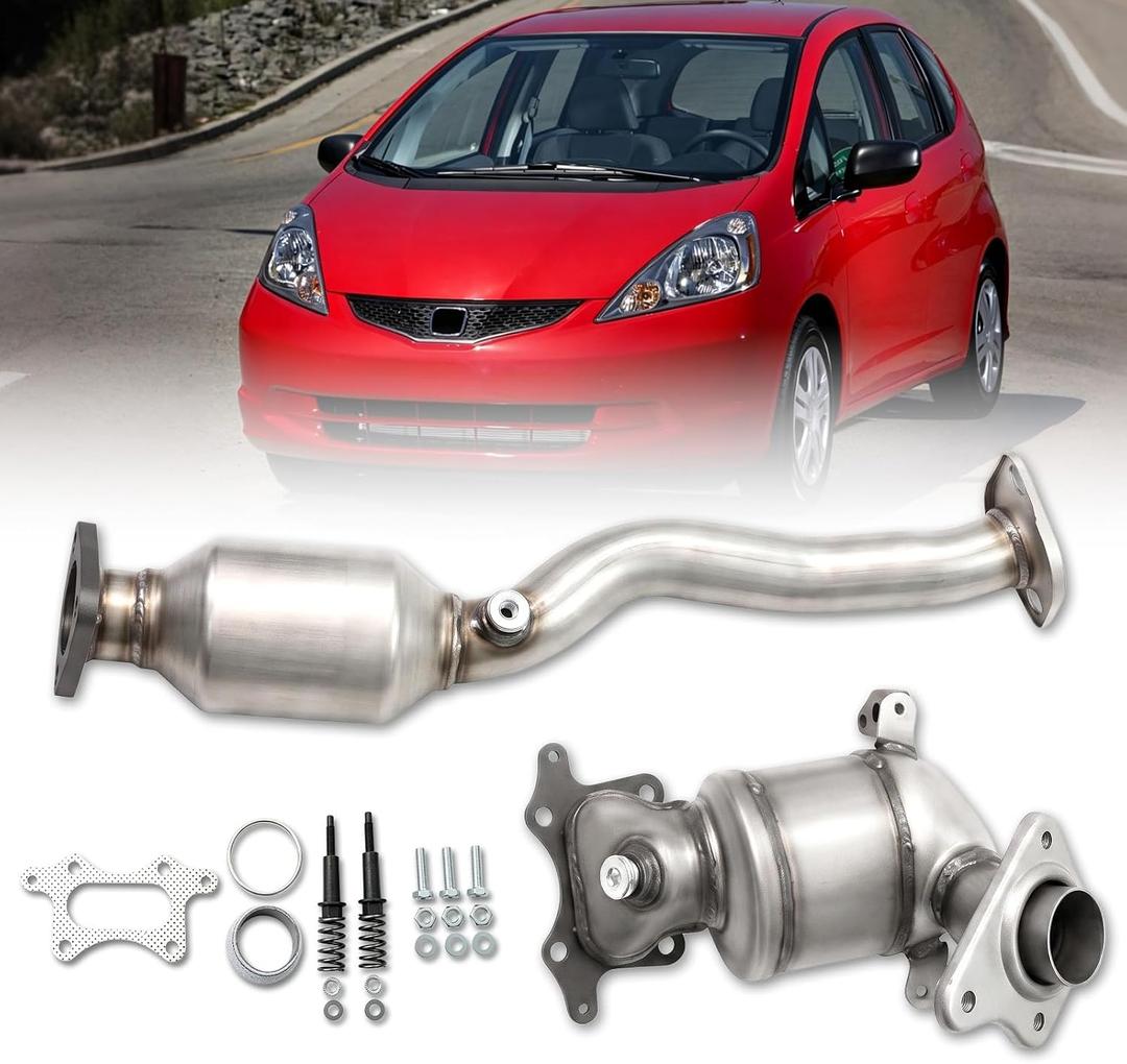 Front & Rear Catalytic Converter for 2009-2013 Honda Fit 1.5L, High Performance Exhaust Manifold (EPA Compliant)