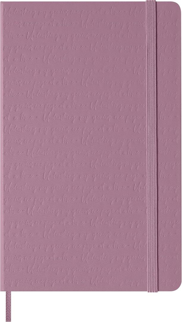 Moleskine Colored Patterned Notebook, Hard Cover, Large (5" x 8.25") Ruled/Lined, Majestic Pink, 240 Pages