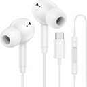 USB C Wired Earbuds Ear Buds for iPhone 17 16 Pro Max 16e 16 Plus 16Pro 15 Pro Max 15 Plus 15Pro 15 USBC in-Ear Headphones Wired Type C iPhone 16 Earbud Earphones Headsets with Microphone for Samsung (White)