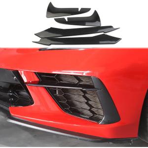 crosselec Carbon fiber Front Bumper Fog Light Lamp Trims For Chevrolet Corvette C8 2020-2025