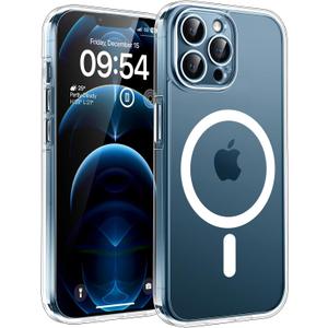 TOCOL Magnetic for iPhone 12 Pro Max Case Clear, Upgraded Full Camera Protection, Compatible with Magsafe, Drop Protection, Phone Cover for iPhone 12 Pro Max 6.7 inch (Clear)